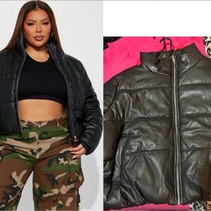 Fashion Nova Women's Black Puffer Jacket 3X NEW